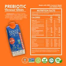 Load image into Gallery viewer, Prebiotic Coconut Water 16.9 fl. oz, 12 pack