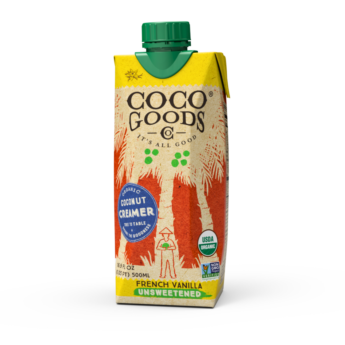 Organic Coconut Coffee Creamer, Unsweetened French Vanilla, 16.9