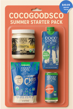 Load image into Gallery viewer, CocoGoodsCo "Tropic Like It's Hot" Summer Beach Tote – Tropical Hydration, Tanning Support & Snack Essentials Kit
