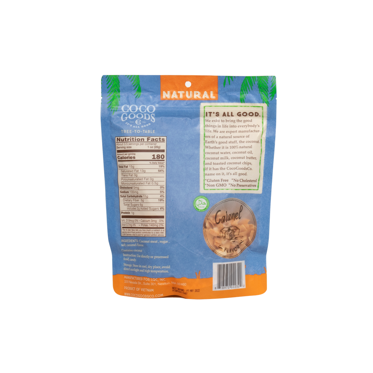 CocoGoods Co. - Natural Toasted Coconut Chips, Caramel Flavor