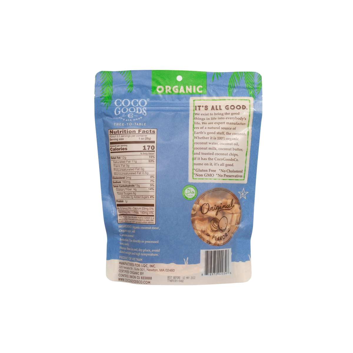 CocoGoods Co. - Organic Toasted Coconut Chips, Original Flavor