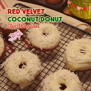 RED VELVET COCONUT DONUTS