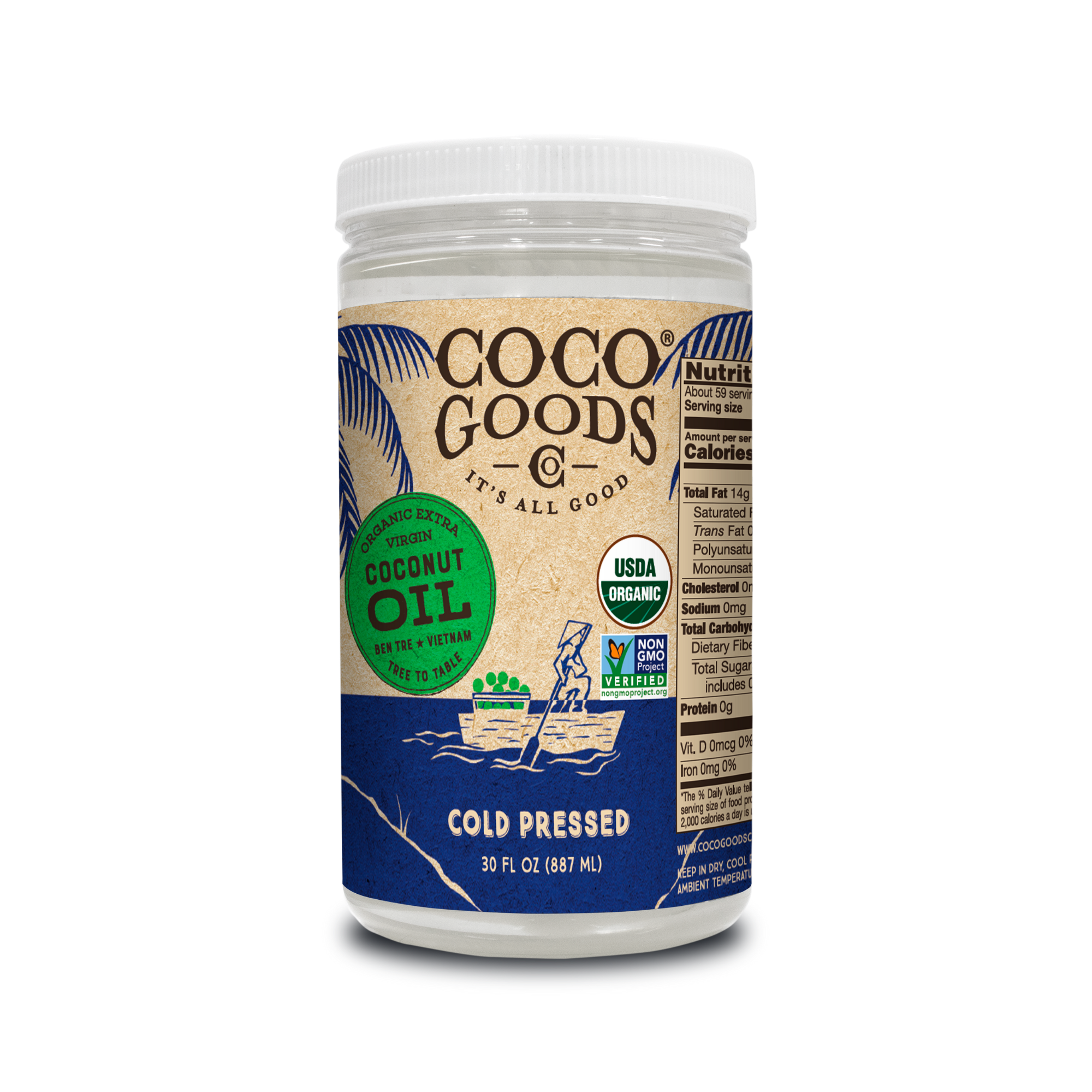 CocoGoods Co. Organic Extra Virgin Coconut Oil, Cold-Pressed