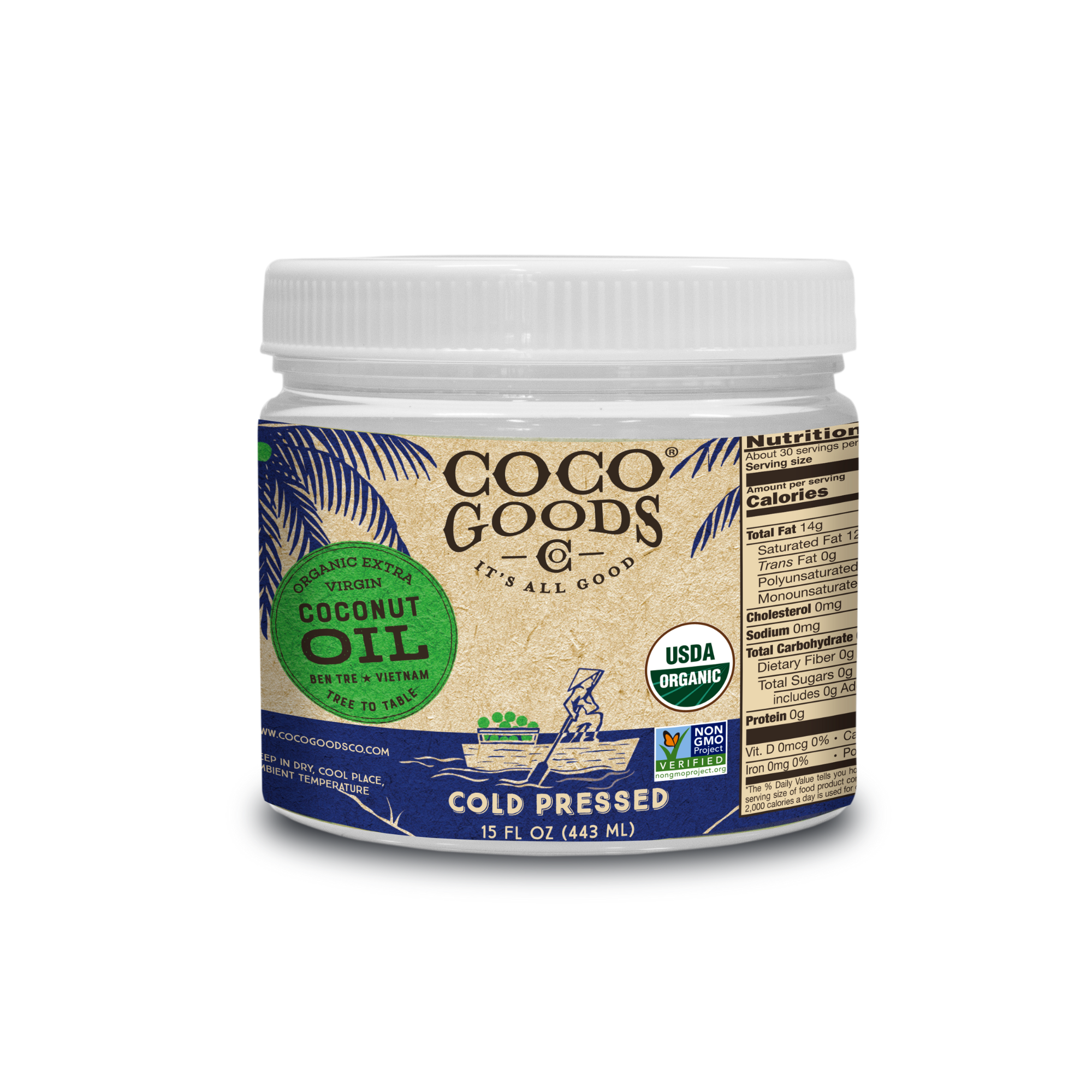CocoGoods Co. Organic Extra Virgin Coconut Oil, Cold-Pressed