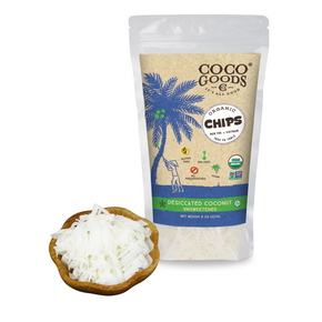 Organic Unsweetened Desiccated Coconut, Chips Grade 8 oz, 2 Pack