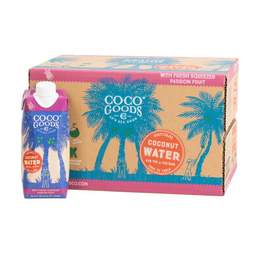 Natural Coconut Water with Freshly Squeezed Passion Fruit Juice 16.9 fl. oz, 12 pack