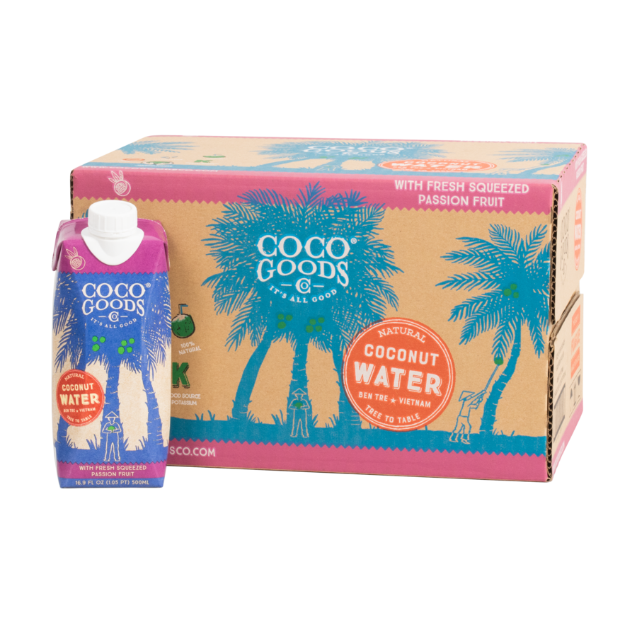 CocoGoods Co. - Natural Coconut Water with Passion Fruit 16.9 fl. oz