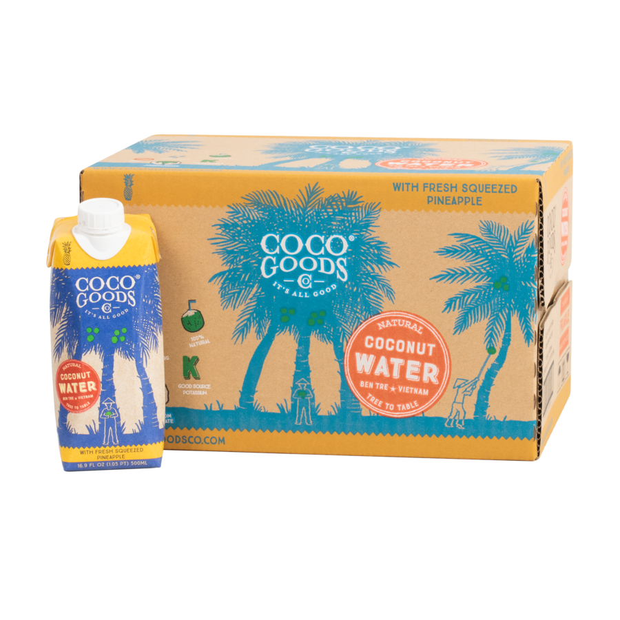 Natural Coconut Water with Freshly Squeezed Pineapple Juice 16.9 fl. oz, 12 Pack