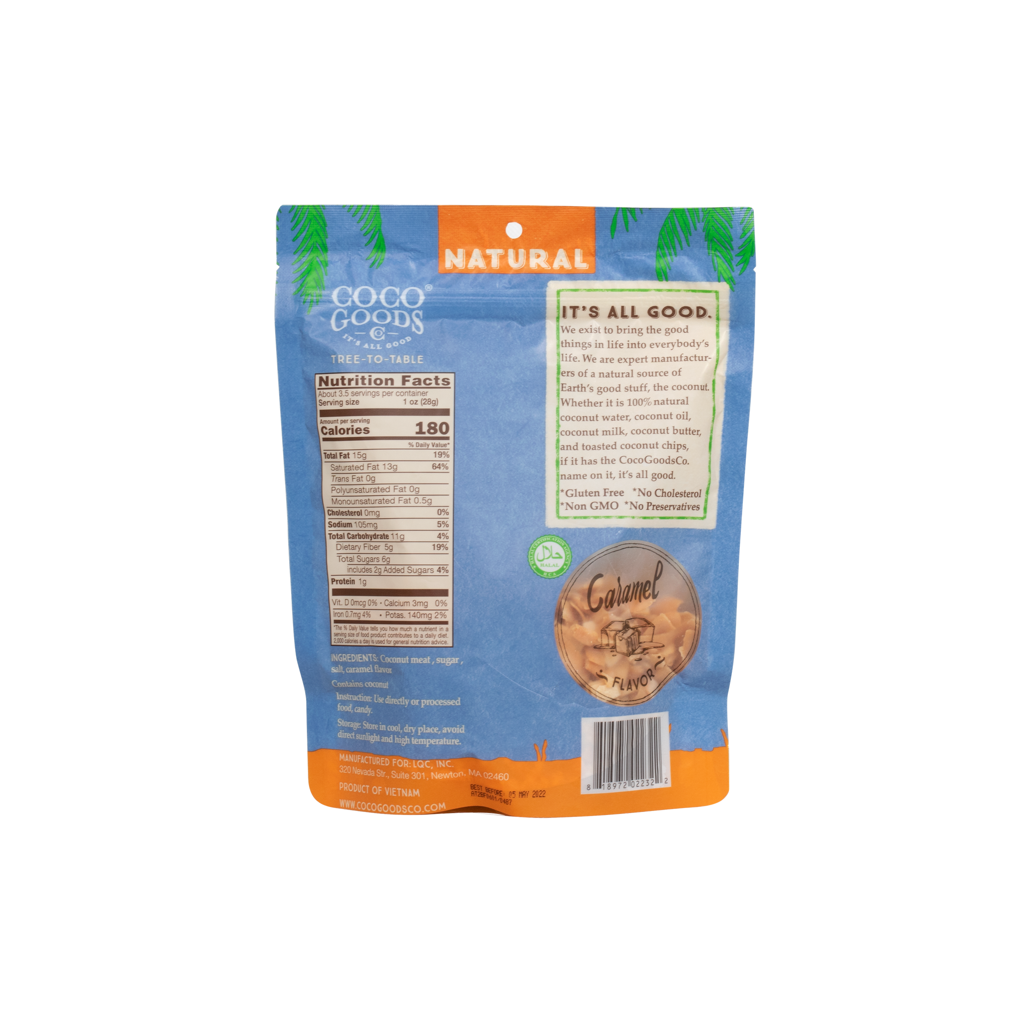 CocoGoods Co. - Natural Toasted Coconut Chips, Caramel Flavor