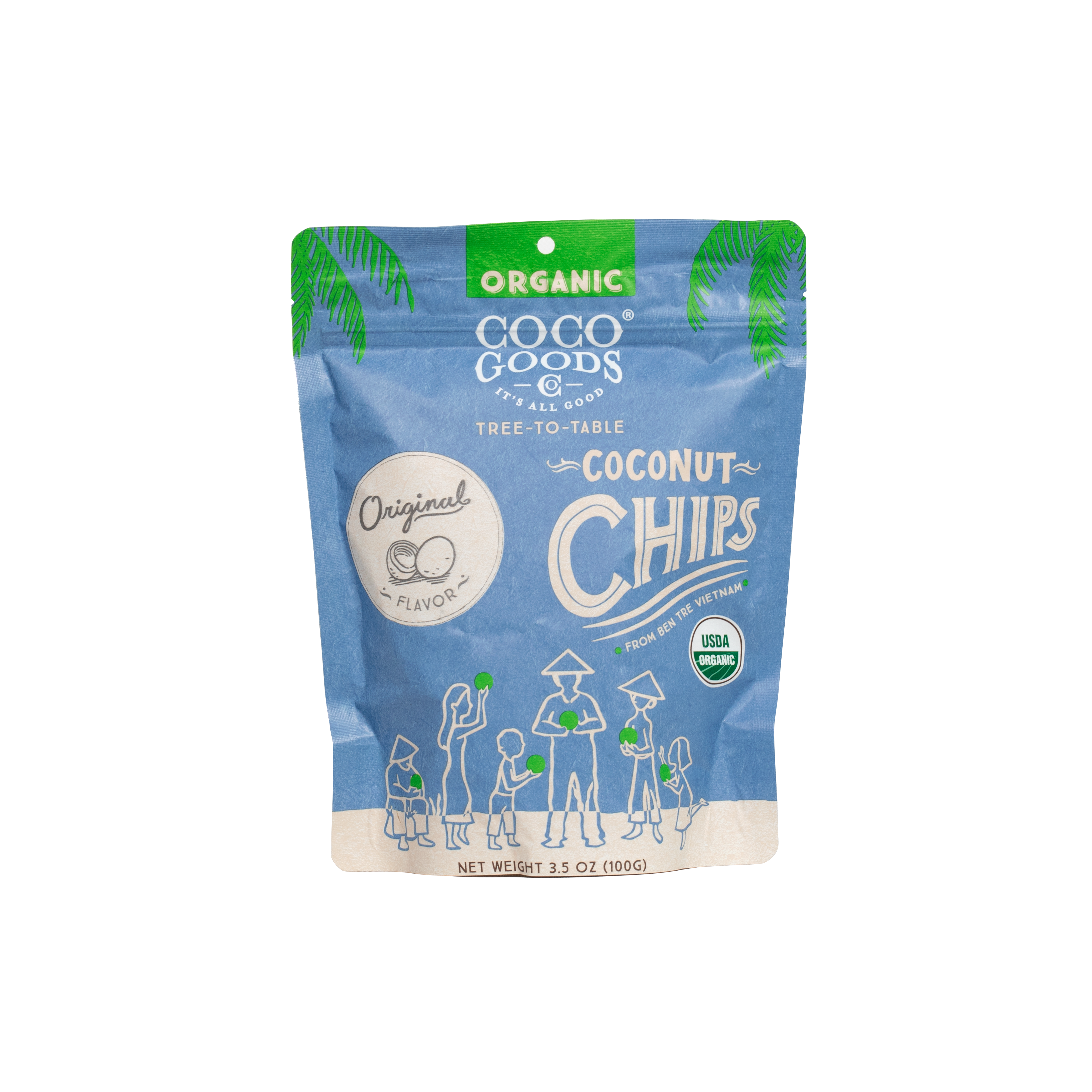 Organic Toasted Coconut Chips Original 3.5 oz Zip Lock Bag