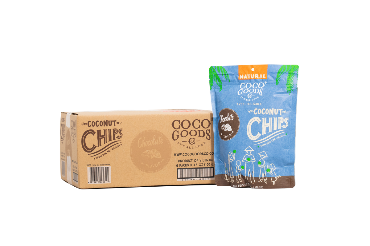 Coco Chops CocoGoods Co. - Natural Toasted Coconut Chips, Chocolate Flavor